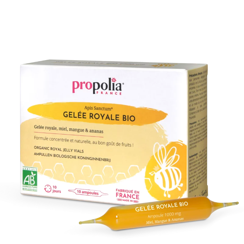 Gelée Royale Bio - Miel mangue et ananas - 10 ampoules